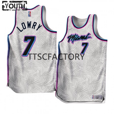 Maillot Basket Miami Heat Kyle Lowry 7 Nike 2022-23 Earned Edition Blanc Swingman - Enfant